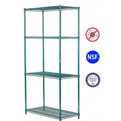 Regał noMICRO  4-półki (61x122x200cm)  antybakteryjny magazynowy