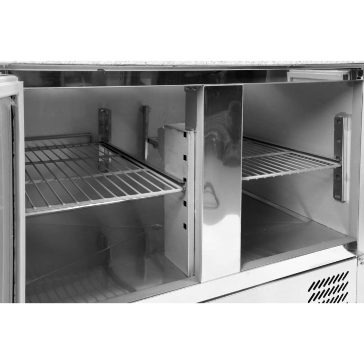 Stół chłodniczy 3-drzwiowy 1795x700x950mm z blatem roboczym z rantem linia 700 Yato YG-05255