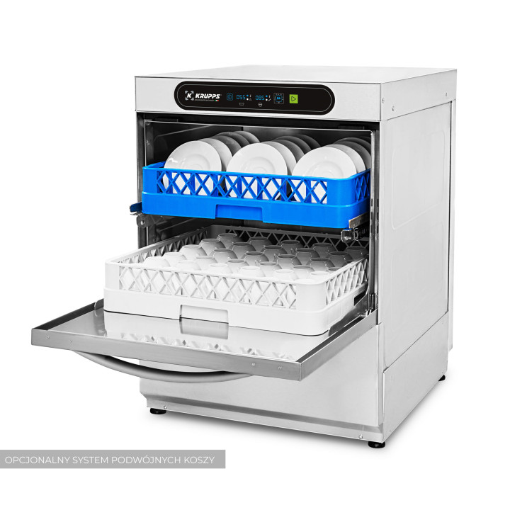 Zmywarka do szkła i talerzy | kosz 500x500 | opcja systemu podwójnych koszy | 400V | KRUPPS CUBE LINE C537TE | panel elektroni