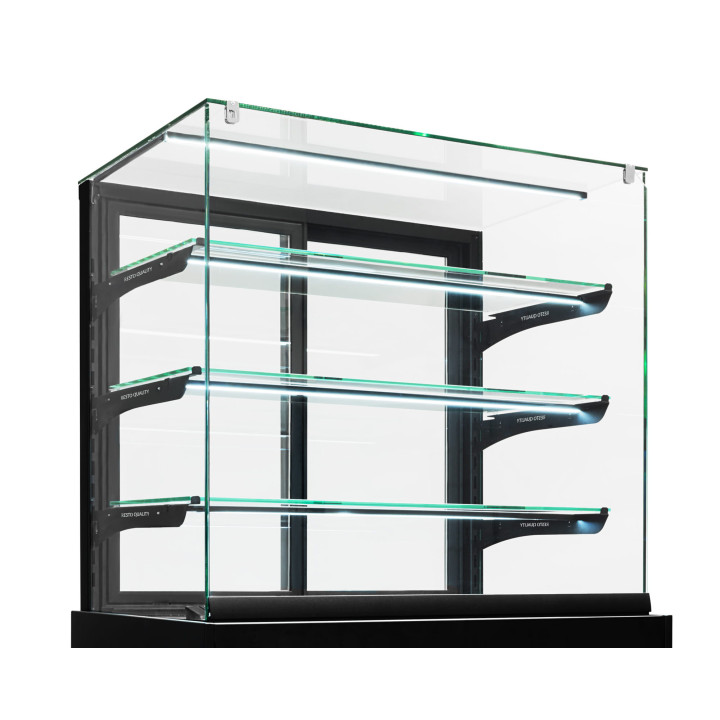 Witryna cukiernicza chłodnicza Dolce Visione Premium 1300 | podświetlany cokół | 1300x690x1300 mm
