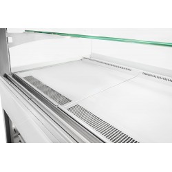 Witryna cukiernicza neutralna Dolce Visione Neutro Premium 1300 | wnętrze ze stali nierdzewnej | 1300x690x1300 mm