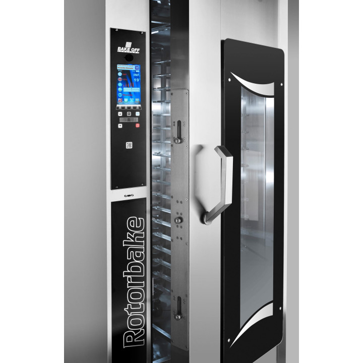 Gazowy piec obrotowy piekarniczy | rotacyjny | 18 blach 600x800 mm | 64 kW | 1300x1680x2500 | Rotorbake T8 18T Vision