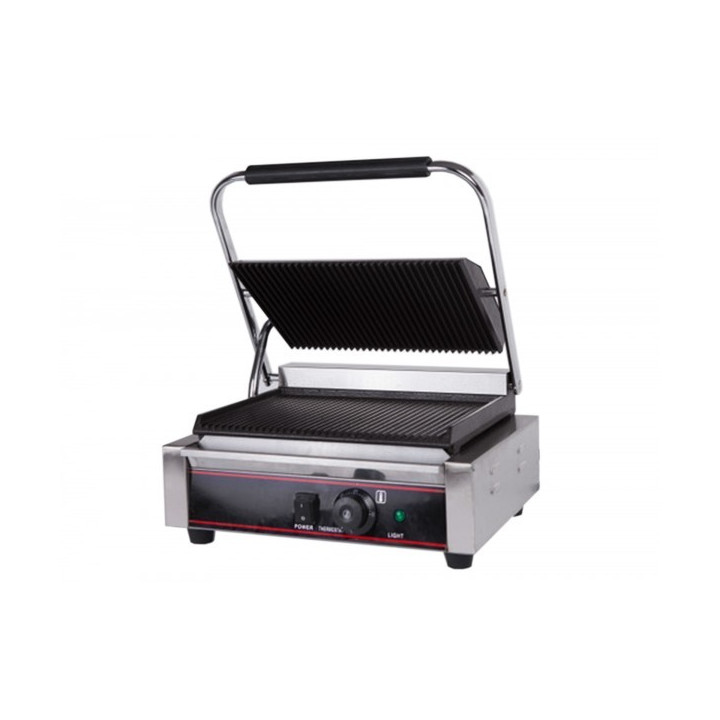 Grill kontaktowy PANINI pojedynczy góra i dół ryflowany HSG41E