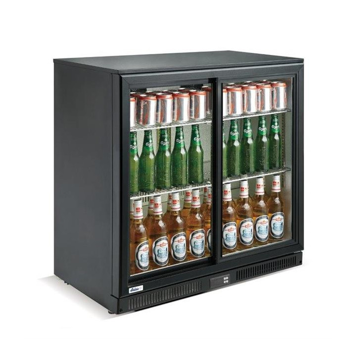 Lodówka barowa z podwójnymi drzwiami suwanymi, Arktic, 197L, czarny, 220-240V/160W, 900x520x(H)865mm