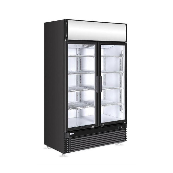 Lodówka barowa z podświetlanym panelem, 2-drzwiowa, Arktic, 512L, czarny, 220-240V/510W, 1120x585x(H)1900mm