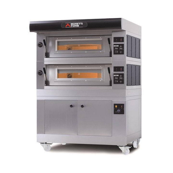 Elektryczny piec trzykomorowy P120 A 3*8*30cm z okapem i bazą Moretti Forni MFP120AT