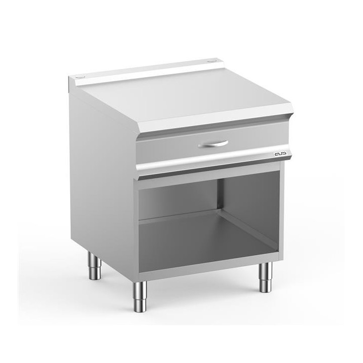 Blat neutralny z szufladą linia DominaPro 700 szer. 700 mm na podstawie z trzech stron zamkniętej 