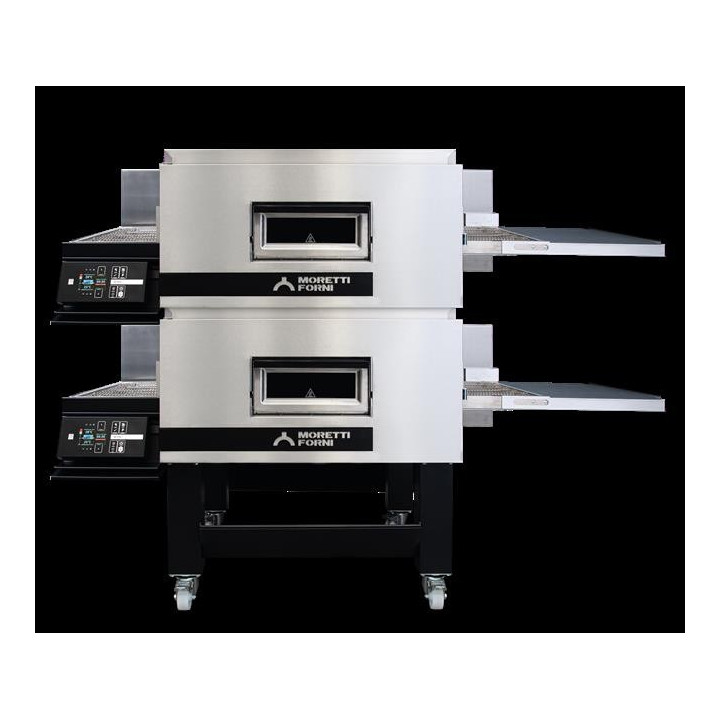 Elektryczny piec taśmowy TT96 2 komory z podstawą Moretti Forni MFMTT96E2