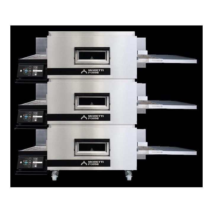 Elektryczny piec taśmowy TT96 3 komory z podstawą Moretti Forni MFMTT96E3