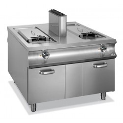 Frytownica gazowa dwukomorowa 2x18l na szafce Domina 1100