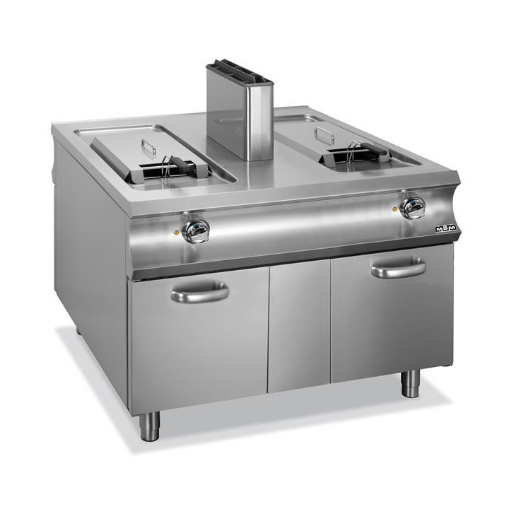 Frytownica gazowa dwukomorowa 2x18l na szafce Domina 1100