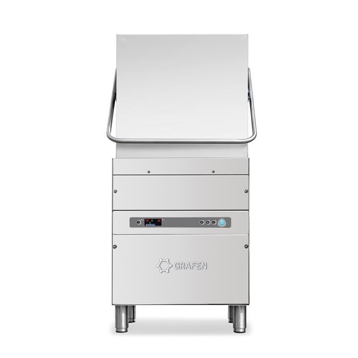 Zmywarka kapturowa do naczyń HT11E DF DDE PS, 50x50 z filtrem powierzchniowym, dozownikiem detergentu, pompą spustową i ekranem 