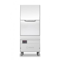 Zmywarka do garów i pojemników LP1 800 DDE PAP, 550 x 665 z dozownikiem detergentu i pompą wspomagającą płukanie