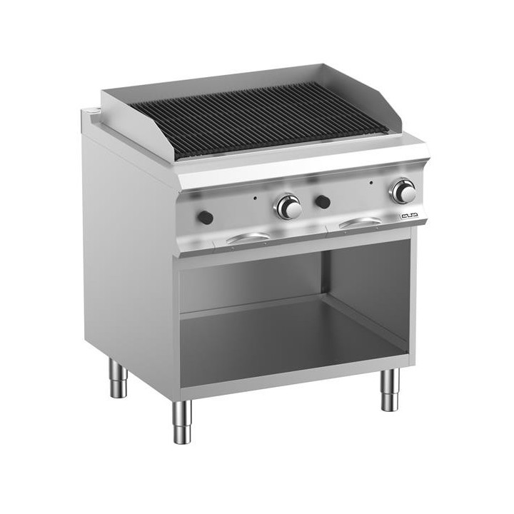 Grill lawowy gazowy podwójny z rusztem żeliwnym  na podstawie z 3 stron zamkniętej linia DominaPro 700 