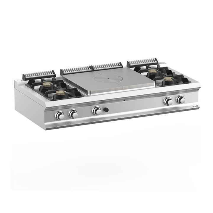 Kuchnia gazowa 2 x 2 palnikowa z  centralną płytą grzewczą nastawna DominaPro 700 