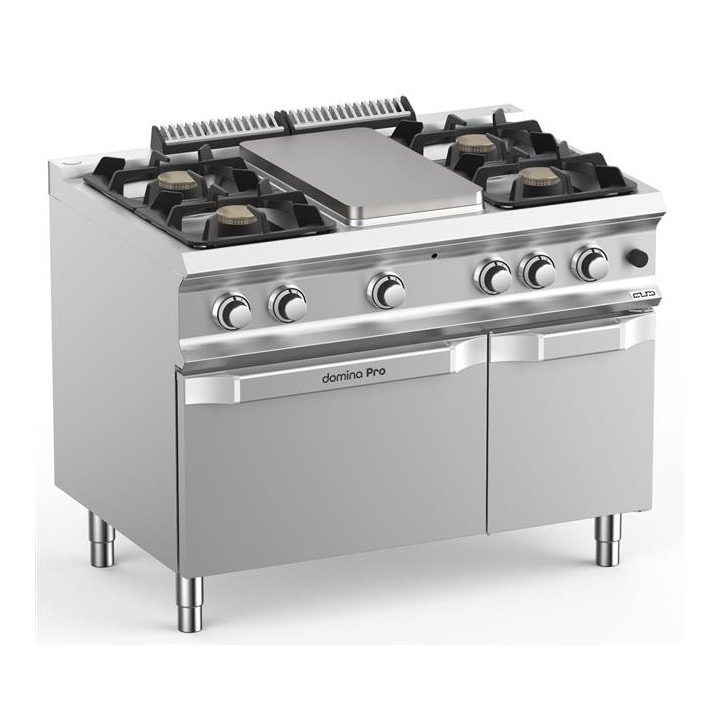 Kuchnia gazowa 4 - palnikowa z centralną płytą grzewczą 55kW piecem gazowym oraz szafką DominaProPro 700 