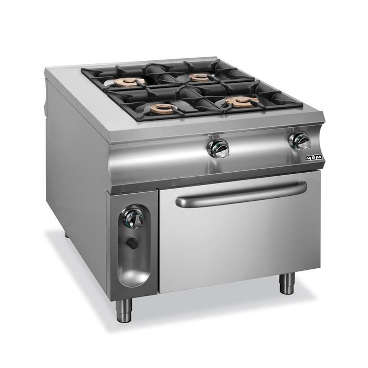 Kuchnia gazowa 4 - palnikowa z przelotowym  piekarnikiem elektrycznym Domina 1100