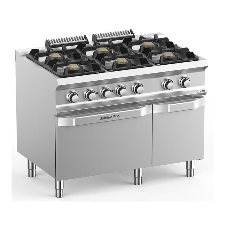 Kuchnia gazowa 6-palnikowa z piekarnikiem elektrycznym GN2/1 linia DominaPro 700 
