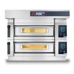 Piec dwukomorowy S105 z okapem i bazą Moretti Forni MFS105D
