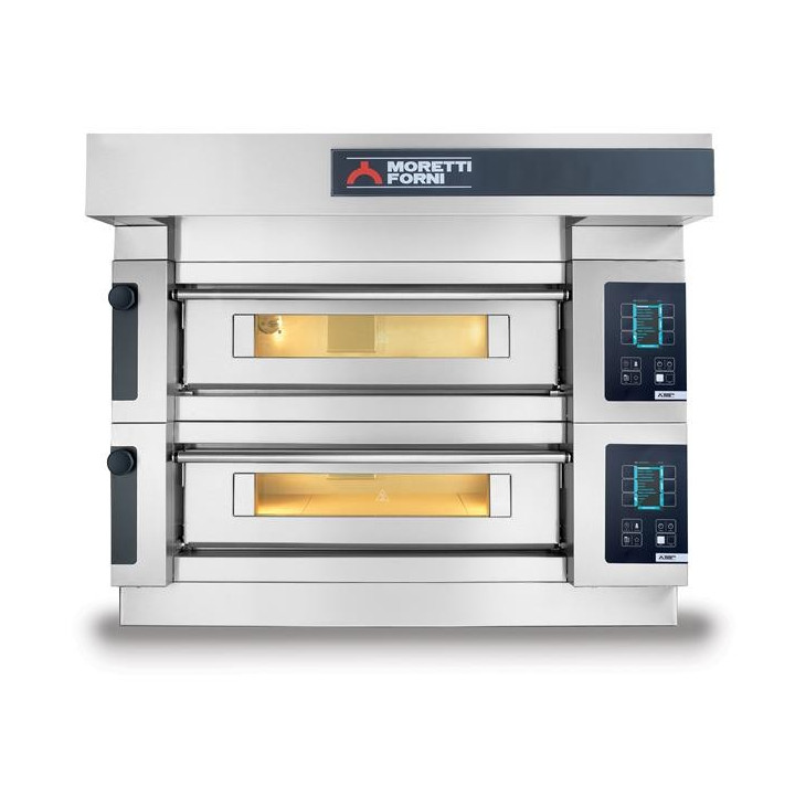 Piec dwukomorowy S105 z okapem i bazą Moretti Forni MFS105D