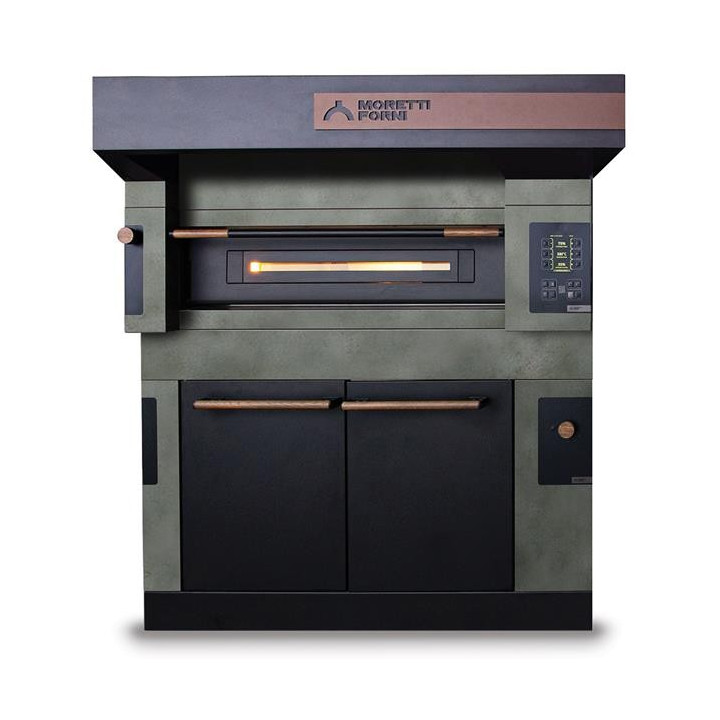 Piec jednokomorowy S100 Icon 6*30cm z okapem i komorą rozrostu nawilżaną H900mm Moretti Forni MFSI100MLH