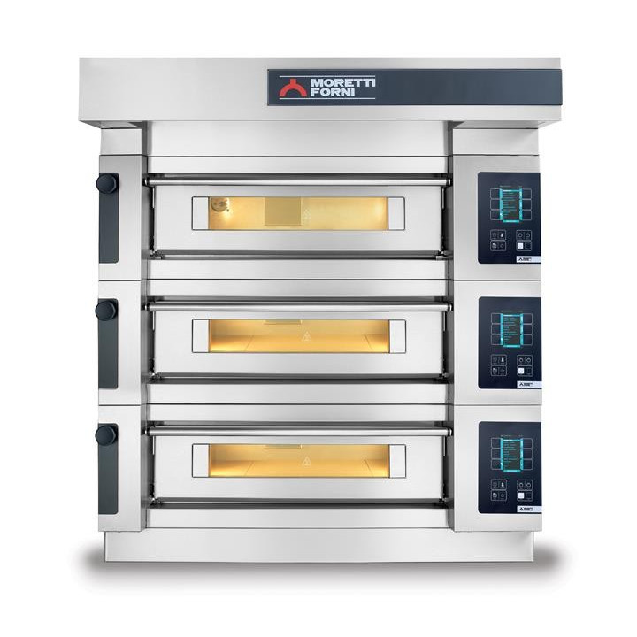 Piec trzykomorowy S105 z okapem i bazą Moretti Forni MFS105T