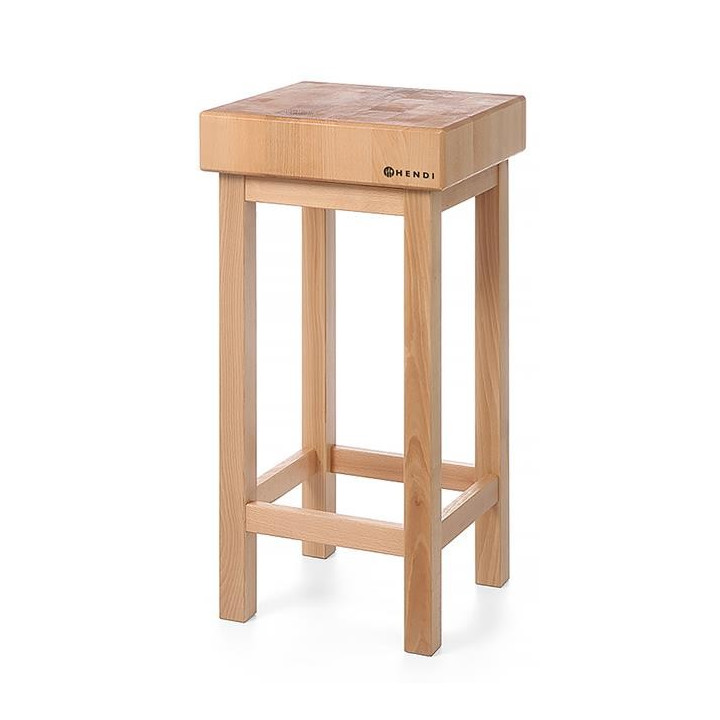 Kloc masarski drewniany na podstawie drewnianej 400x400x850 kloc 150mm Hendi 505625