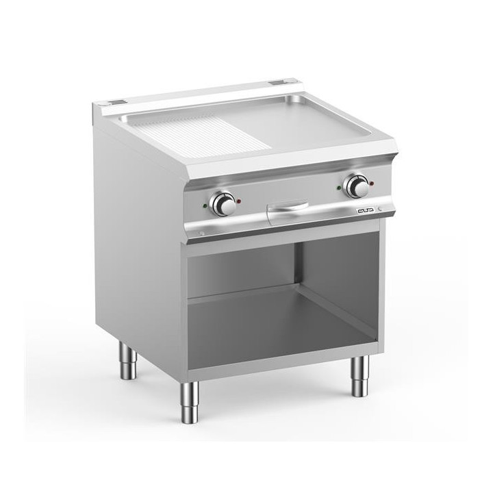 Płyta grillowa elektryczna podwójna  na podstawie 1/2 gładka+1/2 ryflowana linia DominaPro 700 