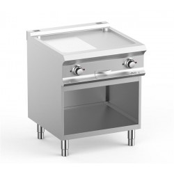 Płyta grillowa elektryczna  na podstawie 1/2 gładka+1/2 ryflowana chromowana linia DominaPro 700 