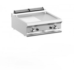 Płyta grillowa gazowa podwójna nastawna 1/2 gładka + 1/2 ryflowana linia DominaPro 700 