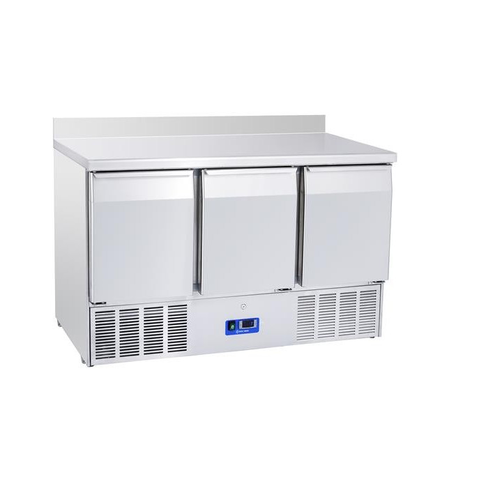 Stół chłodniczy sałatkowy Coolhead 3 drzwiowy, z blatem roboczym, zrantem 100mm