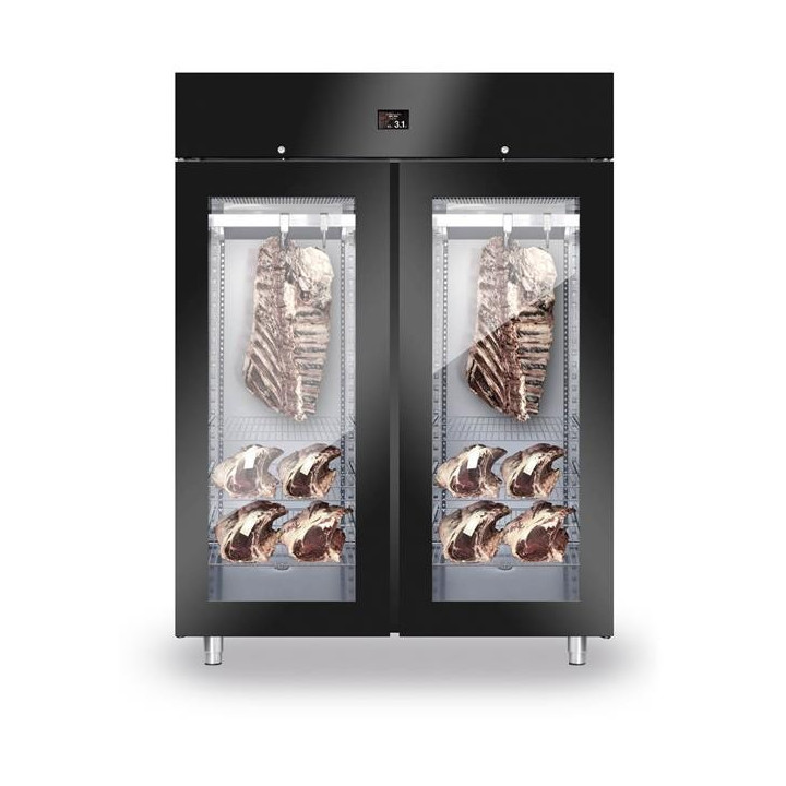 Szafa do sezonowania mięsa 2-drzwiowa przeszklona 1500l BLACK NEW2020 