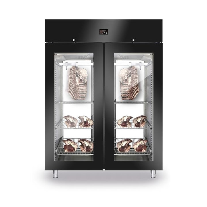 Szafa do sezonowania mięsa 2-drzwiowa przeszklona 1500l BLACK PANORAMA NEW2020 