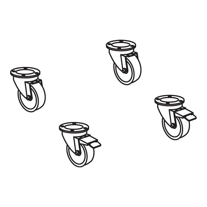 Dopłata za wymianę nóżek na zestaw 4 kółek, w tym 2 z hamulcem Mod. 700-1500