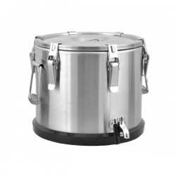 Termos stalowy do transportu żywnośći - poj. 23 litrów (z kranem) – podstawa gumowa