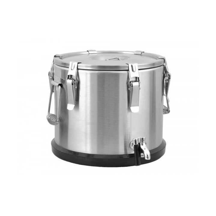 Termos stalowy do transportu żywnośći - poj. 23 litrów (z kranem) – podstawa gumowa