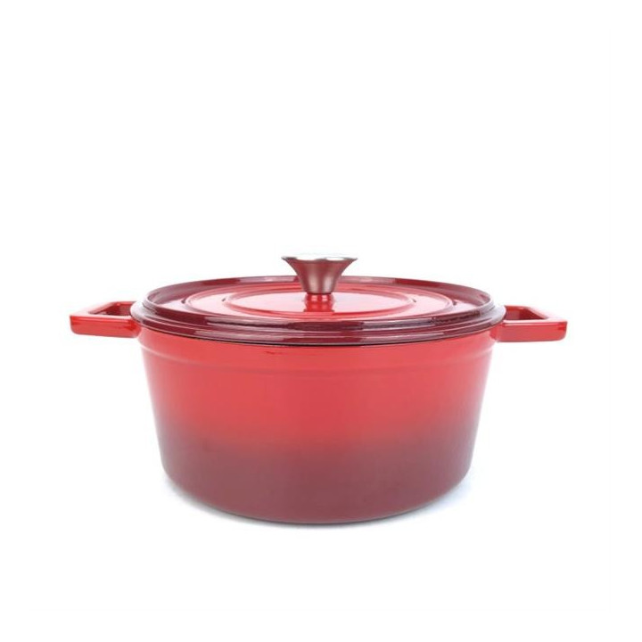 Garnek żeliwny emaliowany HENDI 3,4L czerwony 320x240x(H)105mm  Hendi 626832