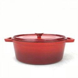 Garnek żeliwny emaliowany HENDI 4L czerwony 363x222x(H)110mm  Hendi 626849