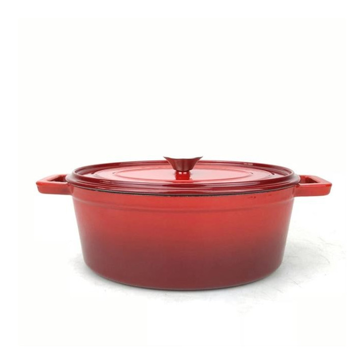 Garnek żeliwny emaliowany HENDI 4L czerwony 363x222x(H)110mm  Hendi 626849