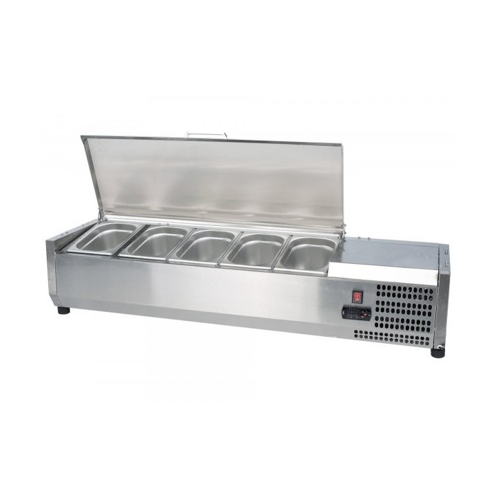 Nadstawka chłodnicza z pokrywą nierdzewną 1200x330 5*GN 1/4