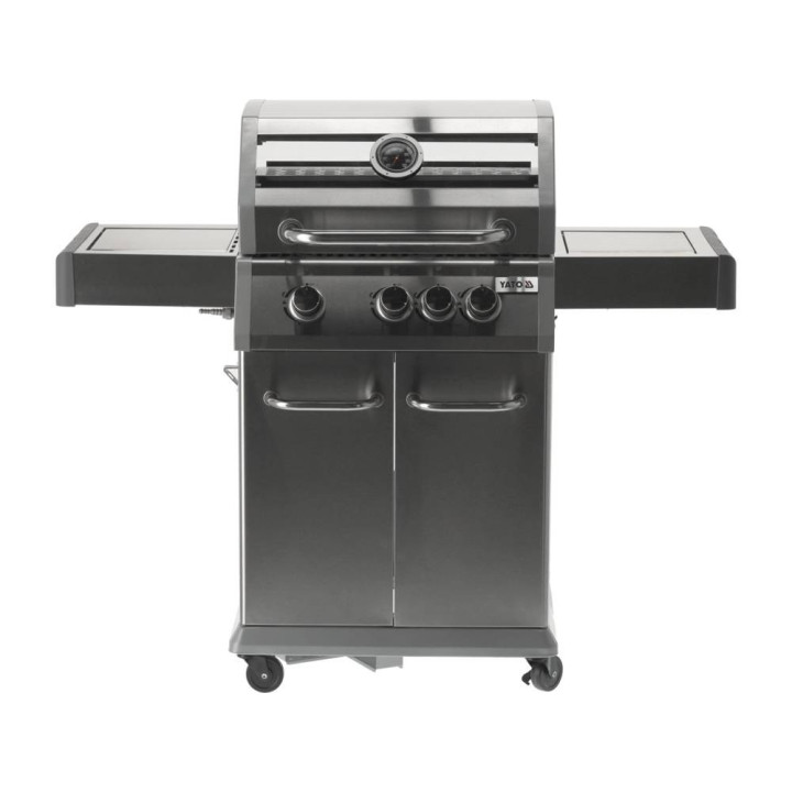 Grill gazowy 3+1 stal nierdzewna, pokrywa z szybą, palnik gazowy 11,5kW YATO YG-20015 Yato YG-20015