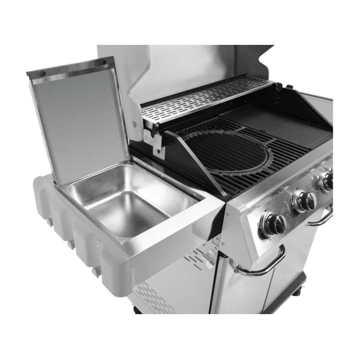 Grill gazowy 4+1 stal nierdzewna, pokrywa z szybą, palnik gazowy 14,2kW YATO YG-20003 Yato YG-20003