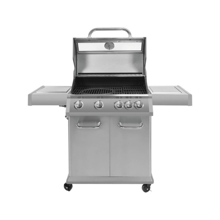 Grill gazowy 4+1 stal nierdzewna, pokrywa z szybą, palnik gazowy 14,2kW YATO YG-20003 Yato YG-20003