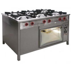 Kuchnia gazowa 6-palnikowa z piekarnikiem elektrycznym 36,5+3,3 kW TGP-637/PKE-1