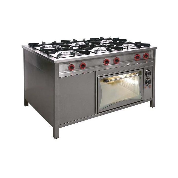 Kuchnia gazowa 6-palnikowa z piekarnikiem elektrycznym 36,5+3,3 kW TGP-637/PKE-1