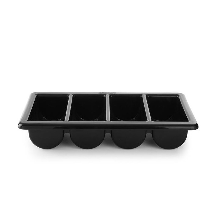 Pojemnik na sztućce GN 1/1 - 4-częściowy czarny